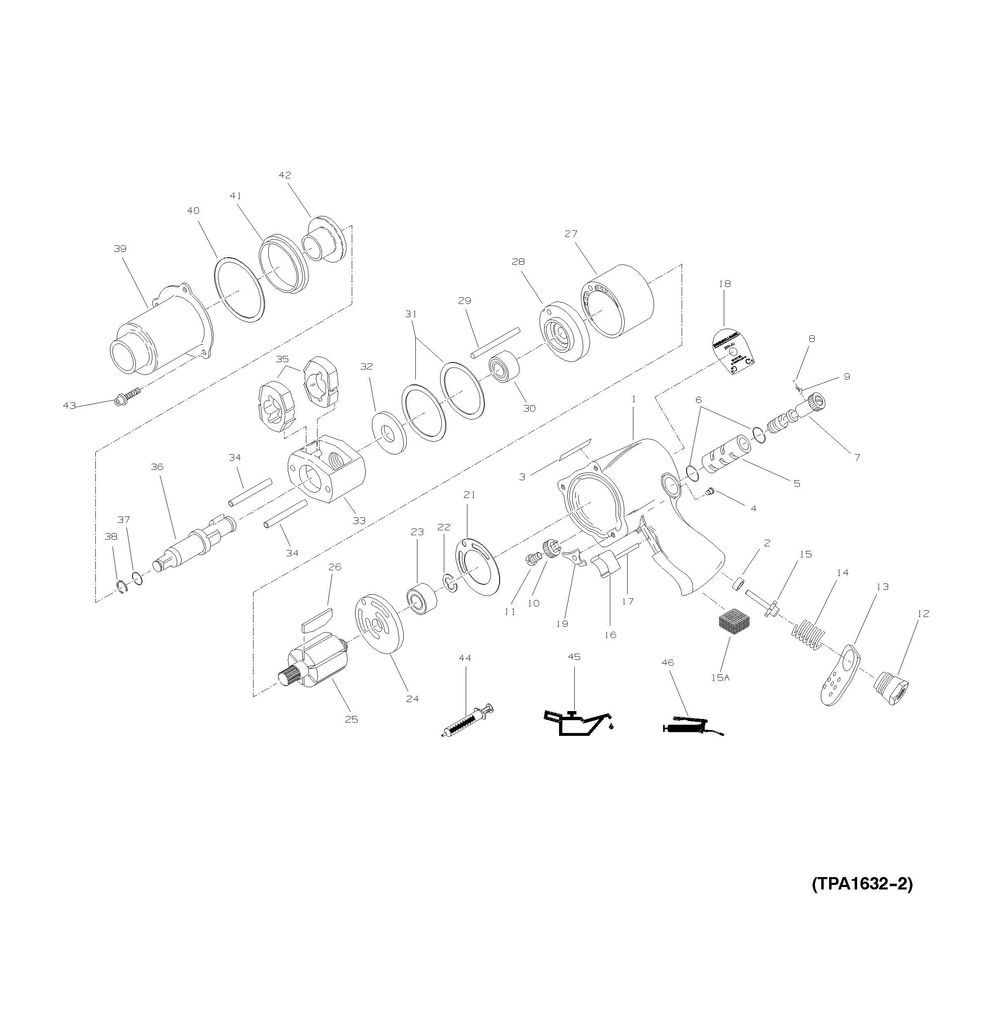Diagram Diagram and Parts List for IR131S-EA  Ingersoll Rand Wrench